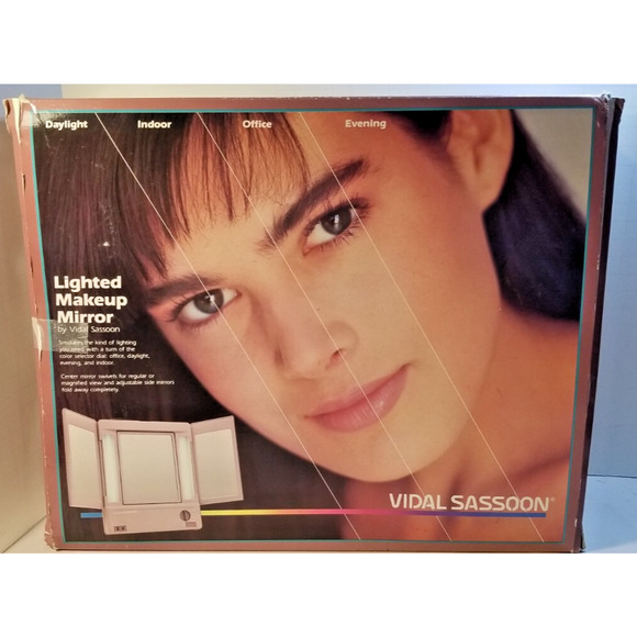 Vidal Sassoon 3 Sided 4 Way Light Up Makeup Mirror Model VS SP-475 with Box 1987 - Picture 1 of 13